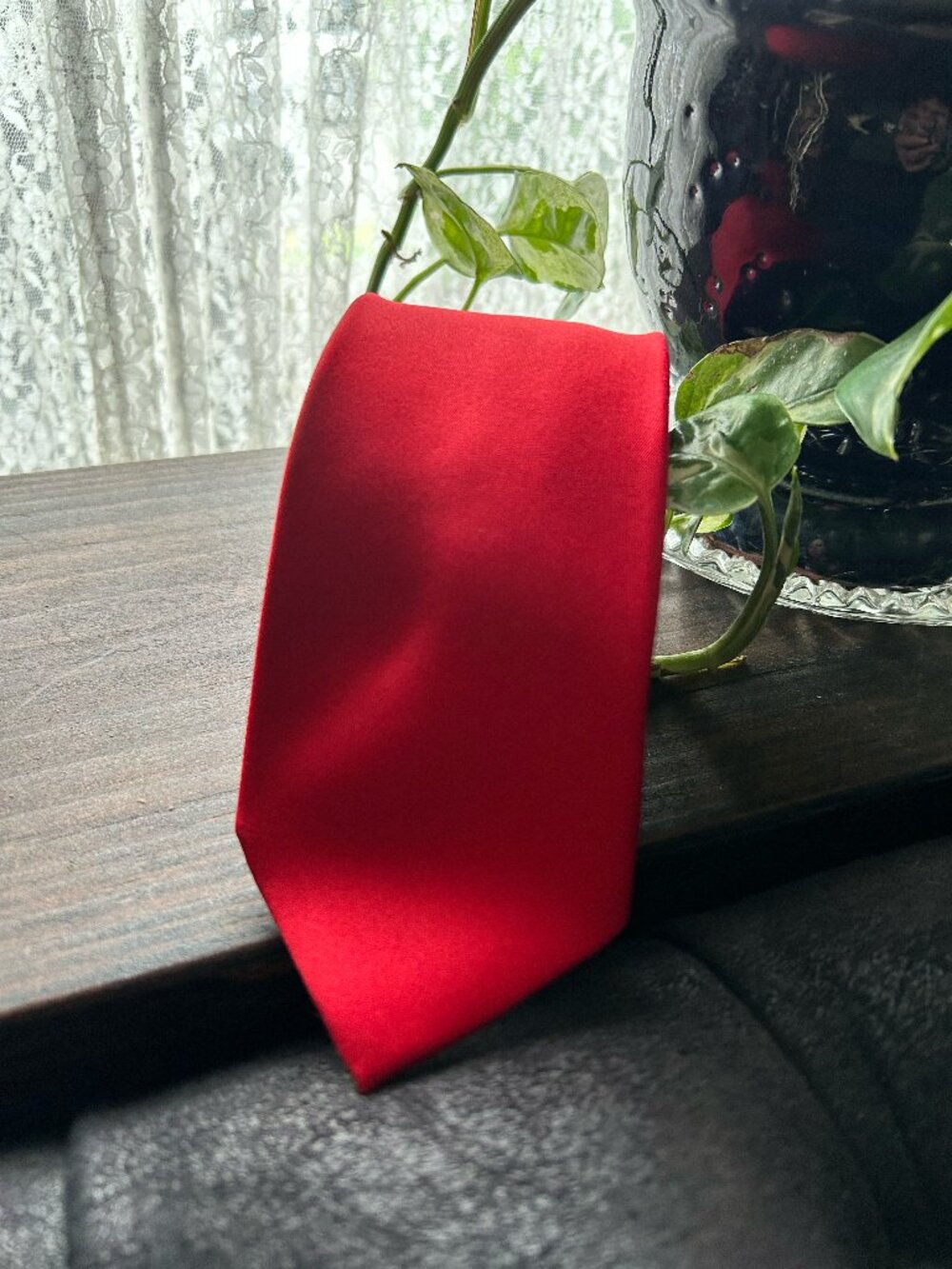 Umo Lorenzo Handmade Solid Red Tie — Made in Italy